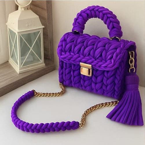 **🔥Capri Luxury Purple Bag,Crochet Handmade Shoulder Bag🔥**