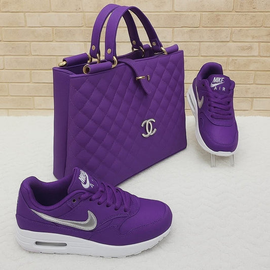 **🔥 Amazing Purple Air Max 90" + Luxe Purple Shoulder Bag Reign Supreme in Style 🔥**