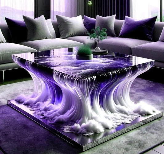 **🔥 The Amazing Purple Table Abstract Violet Wave **🔥