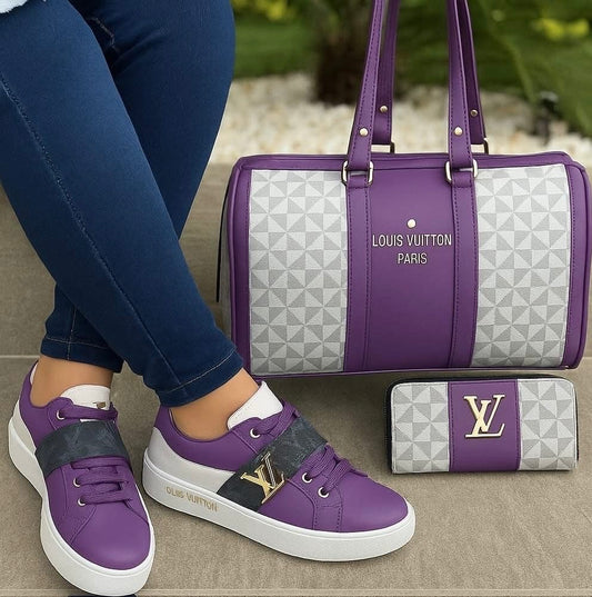 **🔥 The Amazing Frontrow Monograma Canvas Sneakers " + Matching Shoulder Bag Reign Supreme in Style 🔥**
