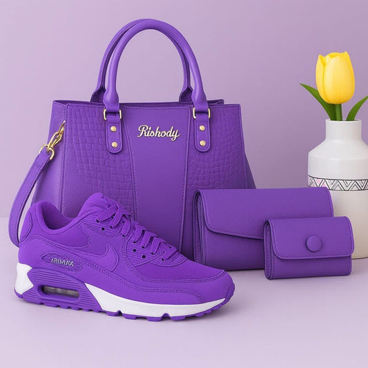 **🔥 Air Max 90 "Purple" + Matching Shoulder Bag Reign Supreme in Style 🔥**