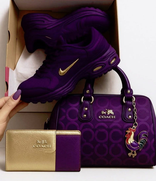**🔥 Air TN Purple Sneakers" + Matching Shoulder Bag Reign Supreme in Style 🔥**
