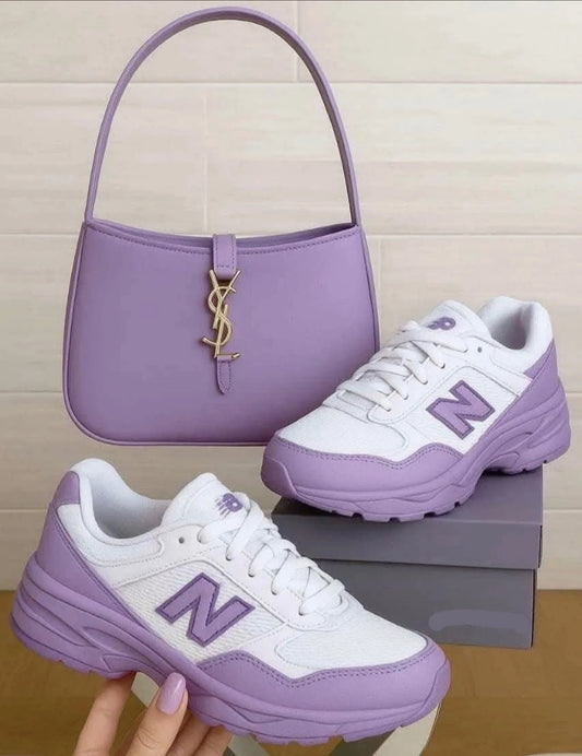 **🔥 NEW-Balance "Purple" + Matching Shoulder Bag Reign Supreme in Style 🔥**