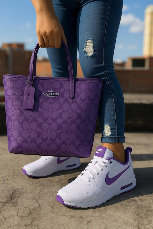 **🔥 Amazing Purple Air Max 90" + Luxe Purple Shoulder Bag Reign Supreme in Style 🔥**
