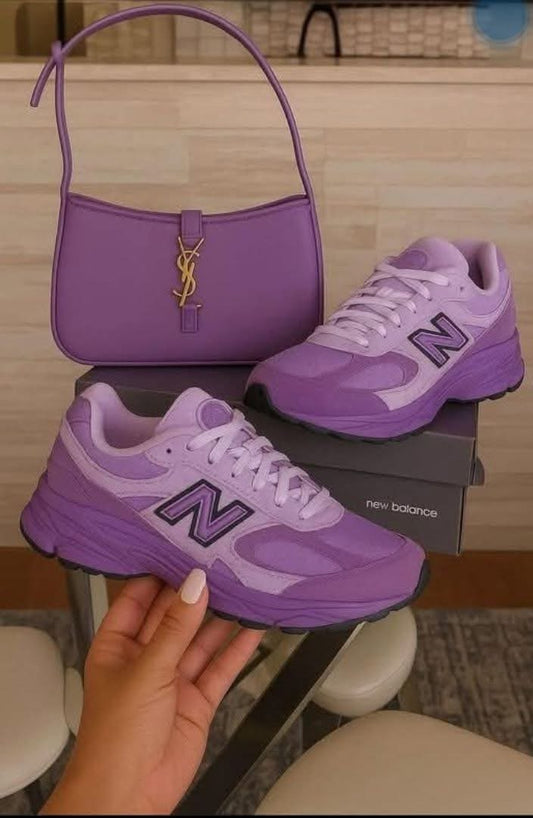 **🔥 NEW-Balance "Purple" + Matching Shoulder Bag Reign Supreme in Style 🔥**