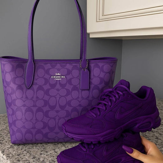 **🔥 Air TN Purple Sneakers" + Matching Shoulder Bag Reign Supreme in Style 🔥**