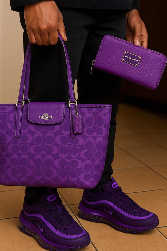 **🔥 Air Max 90 "Purple" + Matching Shoulder Bag Reign Supreme in Style 🔥**
