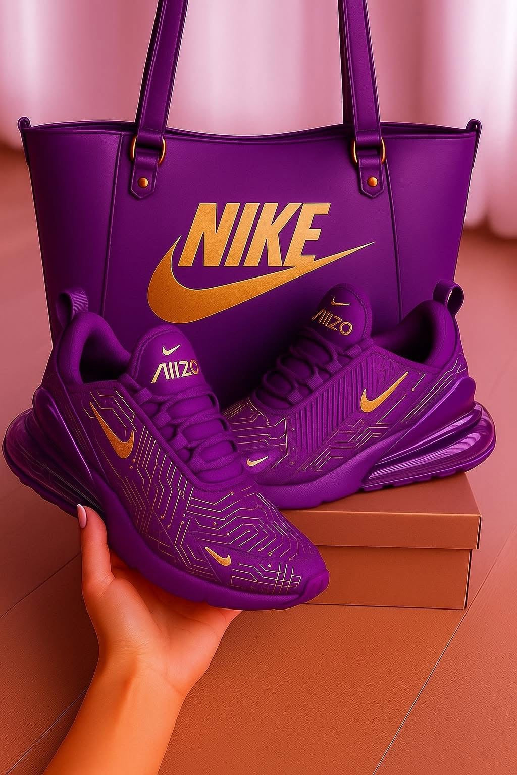 **🔥 Amazing Purple Air Max 90" + Luxe Purple Shoulder Bag Reign Supreme in Style 🔥**