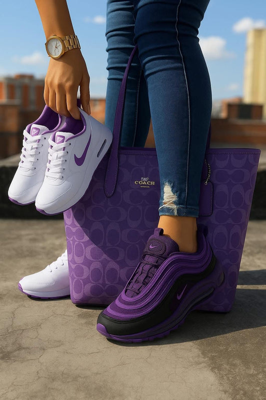 **🔥 Air Max 90 "Purple" + Matching Shoulder Bag Reign Supreme in Style 🔥**