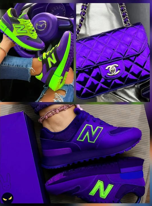 **🔥 NEW-Balance "Purple" + Matching Shoulder Bag Reign Supreme in Style 🔥**