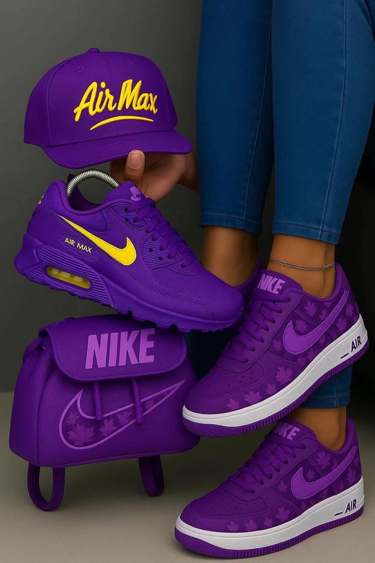 **🔥 Amazing Purple Air Max " + Luxe Purple Shoulder Bag Reign Supreme in Style 🔥**