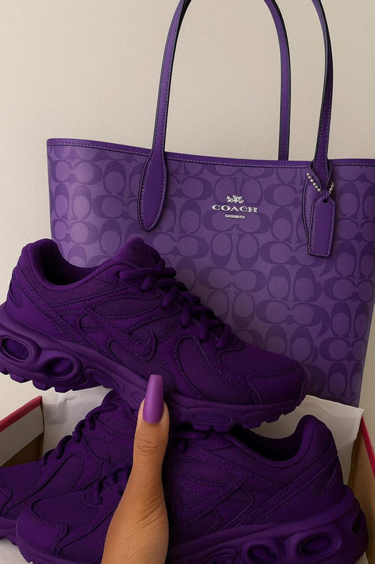 **🔥 Air TN Purple Sneakers" + Matching Shoulder Bag Reign Supreme in Style 🔥**