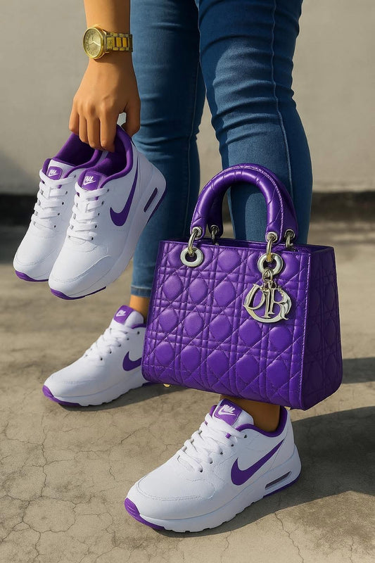 **🔥 Amazing Purple Air Max 90" + Luxe Purple Shoulder Bag Reign Supreme in Style 🔥**