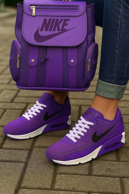 **🔥 Amazing Purple Air Max 90" + Luxe Purple Shoulder Bag Reign Supreme in Style 🔥**