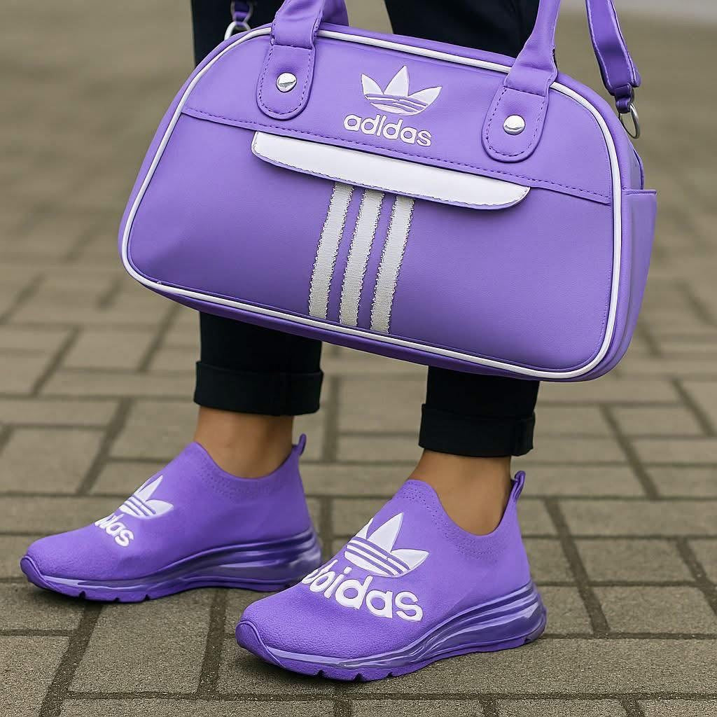 **🔥 Amazing Cloudfoam Walk Lounger Shoes" + Luxe Purple Shoulder Bag Reign Supreme in Style 🔥**