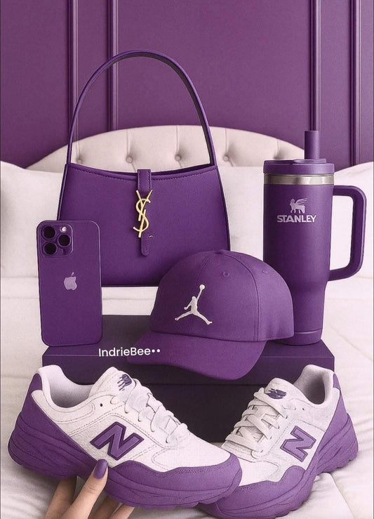 **🔥 NEW-Balance "Purple" + Matching Shoulder Bag Reign Supreme in Style 🔥**