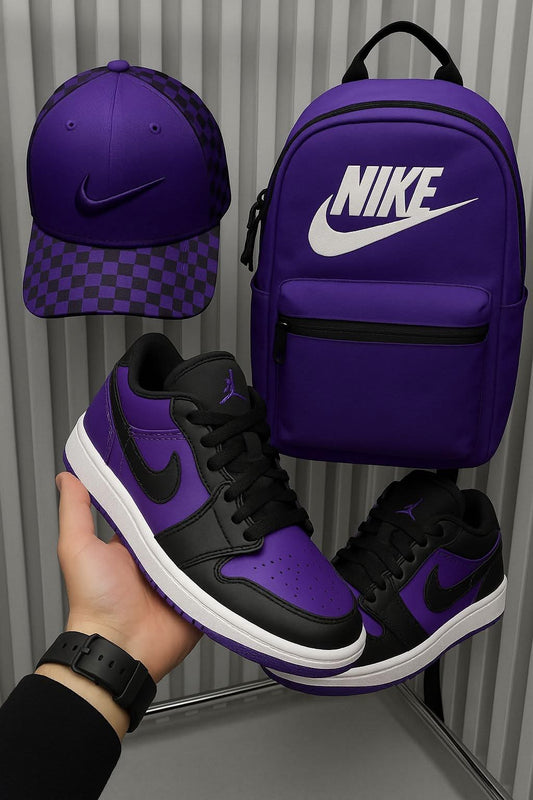 **🔥 The Amazing Customized Purple Sneaker" + Luxe Purple Shoulder Bag Reign Supreme in Style 🔥**