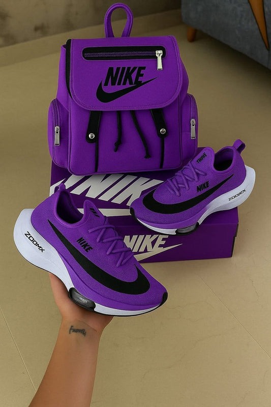 **🔥 Amazing Purple Air Zoom Tempo " + Luxe Purple Shoulder Bag Reign Supreme in Style 🔥**