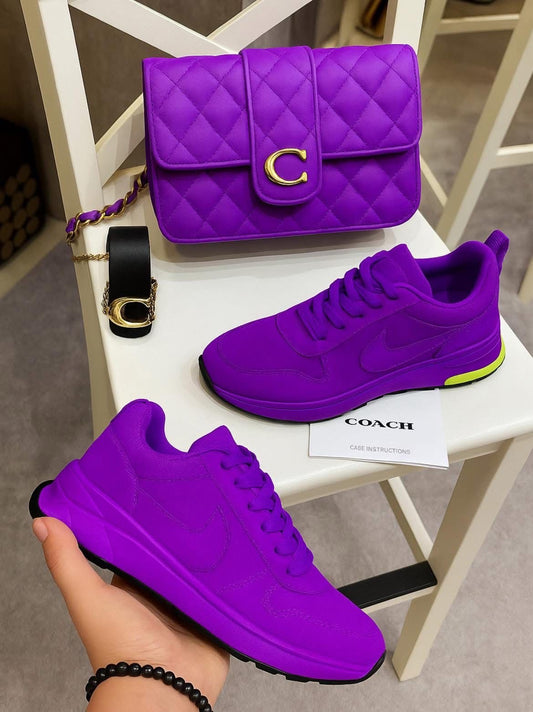 **🔥 Amazing Purple Air Max 90" + Luxe Purple Shoulder Bag Reign Supreme in Style 🔥**