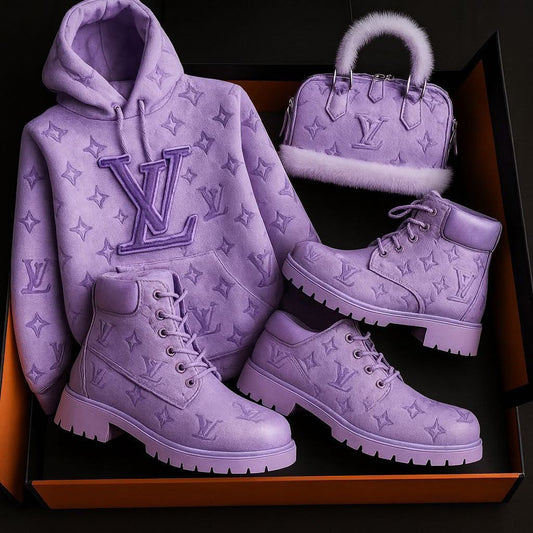 **🔥 The Amazing Purple Boots , Hoodie And Hand Bag For You 🔥**
